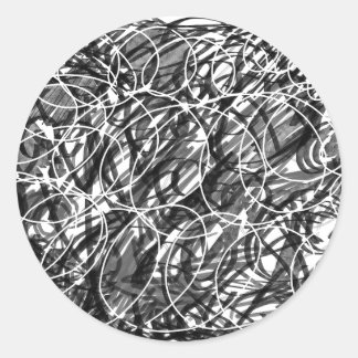 Rush of Time Abstract Doodle Classic Round Sticker