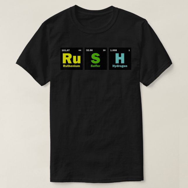 Rush (RuSH) Periodic Table Elements 2  T-Shirt (Design Front)