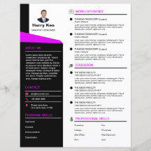 Rush Sorority Modern Resume Template Customisable