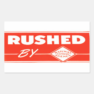 Rushed By Railway Express Stickers