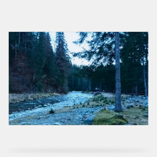Rushing Mountain Stream – Wild Nature Romania Acrylic Sign