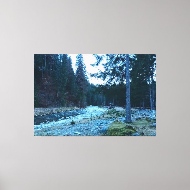 Rushing Mountain Stream – Wild Nature Romania Canvas Print (Front)