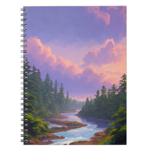 Rushing River and Pine Forest Notebook