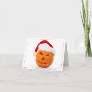 Rushing the Holiday (Santa Pumpkin} Card