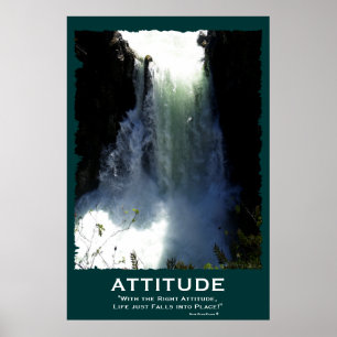 Rushing Waterfall ATTITUDE Motivational Poster