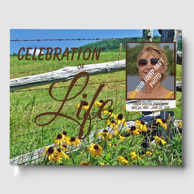  Rusic  Mountain Wildflowers Celebration Of Life Guest Book (Front)