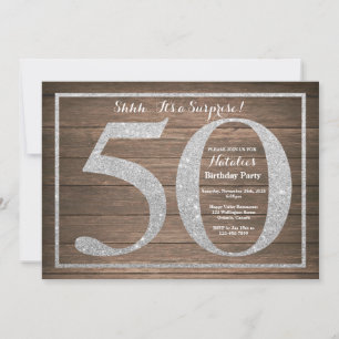 Rusic Surprise 50th Birthday Invitation Silver