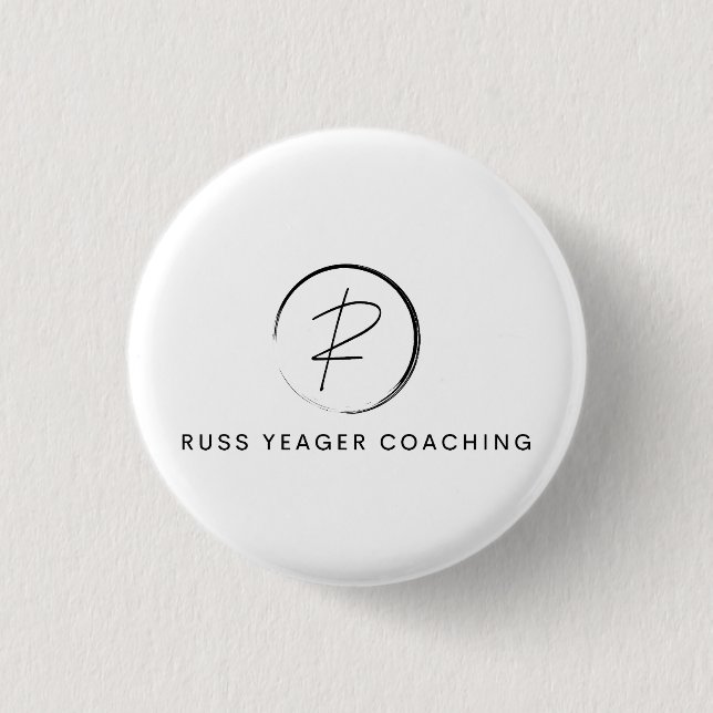 Russ Yeager Coaching Signature Logo 3 Cm Round Badge (Front)