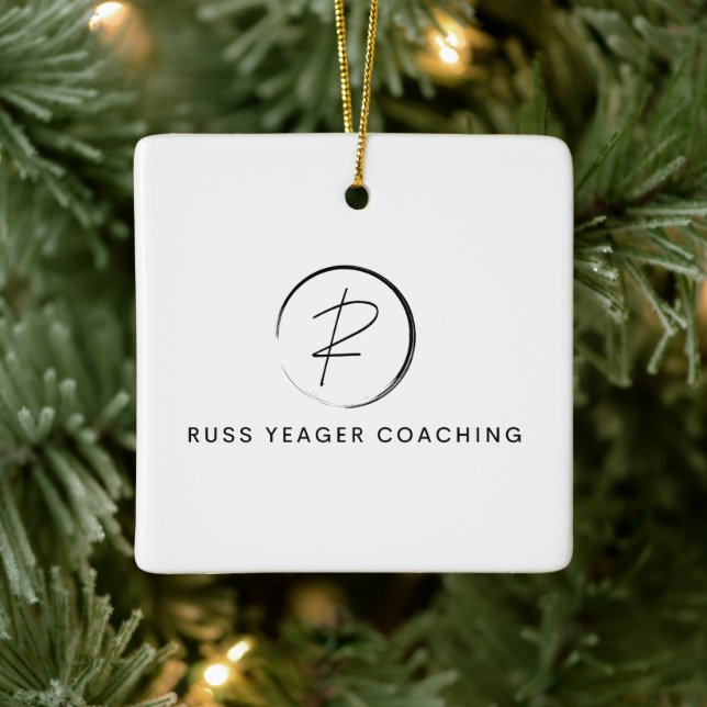 Russ Yeager Coaching Signature Logo Ceramic Ornament (Tree)