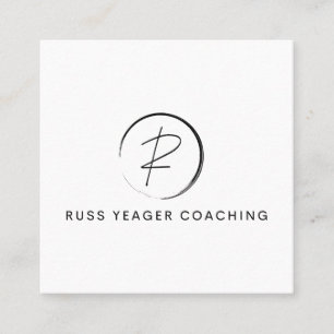 Russ Yeager Coaching Signature Logo Square Business Card