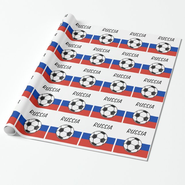Russa Flag | Football Sketch Wrapping Paper (Unrolled)