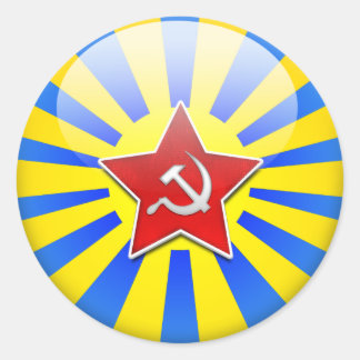 Russain Flag Air Force Classic Round Sticker