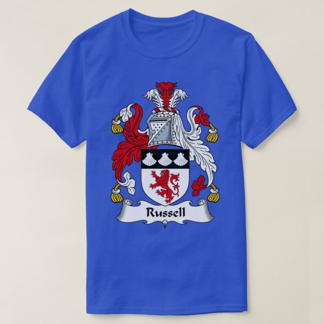 Russel Coat of Arms Family Crest  T-Shirt (Design Front)