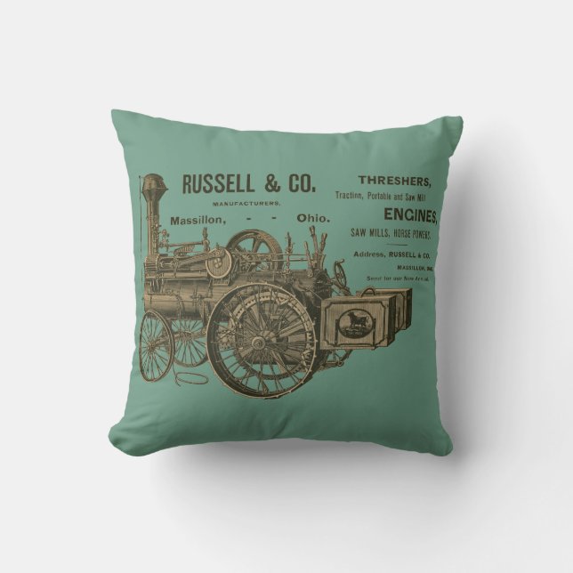 RUSSELL AND COMPANY STEAM TRACTION ENGINE 1889 CUSHION (Front)