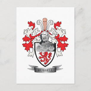 Russell Coat of Arms Postcard