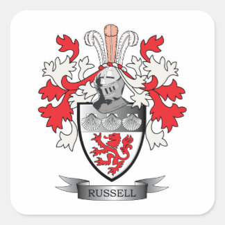 Russell Coat of Arms Square Sticker