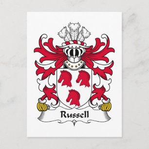 Russell Family Crest Postcard