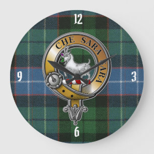 Russell Tartan & Badge Large Clock