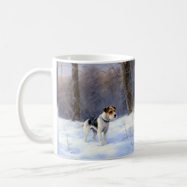 Russell Terrier Let It Snow Christmas Coffee Mug (Left)