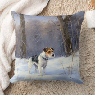 Russell Terrier Let It Snow Christmas Cushion