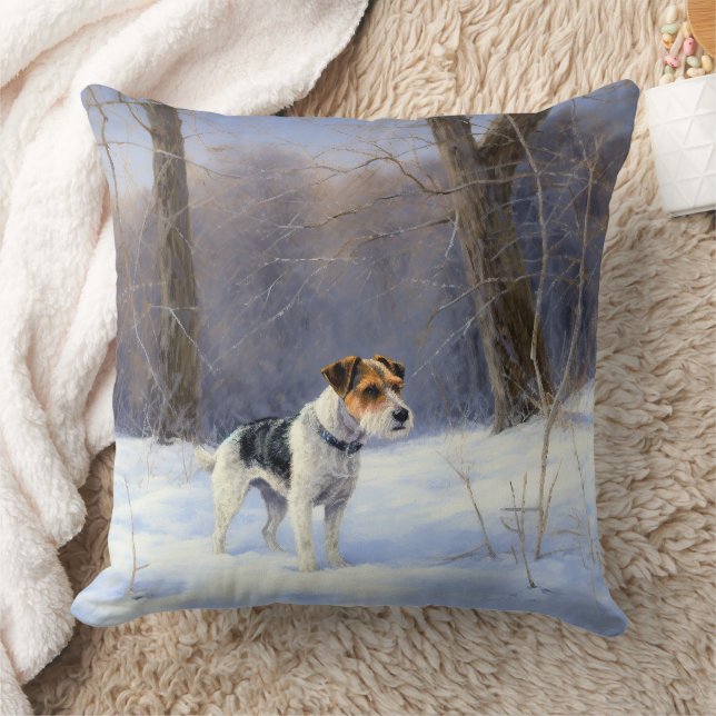 Russell Terrier Let It Snow Christmas Cushion (Blanket)
