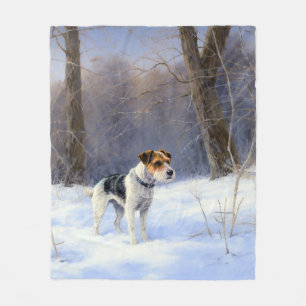 Russell Terrier Let It Snow Christmas Fleece Blanket