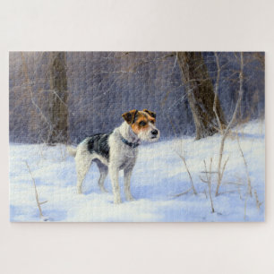 Russell Terrier Let It Snow Christmas Jigsaw Puzzle