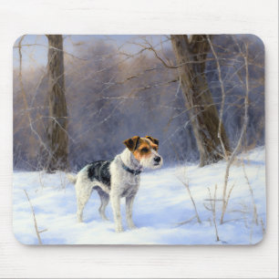 Russell Terrier Let It Snow Christmas Mouse Mat