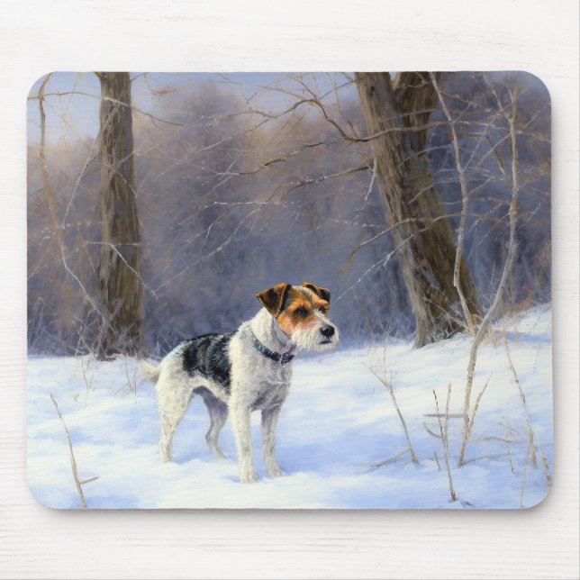 Russell Terrier Let It Snow Christmas Mouse Mat (Front)