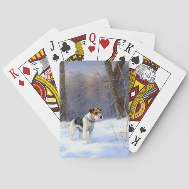 Russell Terrier Let It Snow Christmas Playing Cards (Back)