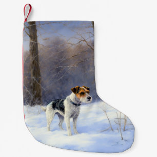 Russell Terrier Let It Snow Christmas Small Christmas Stocking