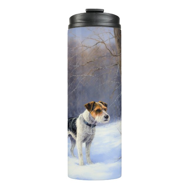 Russell Terrier Let It Snow Christmas Thermal Tumbler (Front)