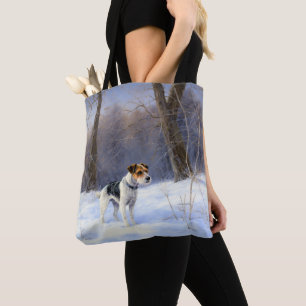 Russell Terrier Let It Snow Christmas Tote Bag