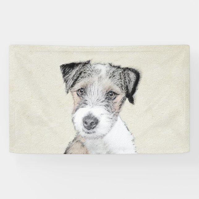 Russell Terrier Rough Painting - Original Dog Art Banner (Horizontal)