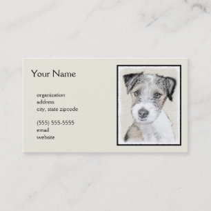 Russell Terrier Rough Painting - Original Dog Art Business Card