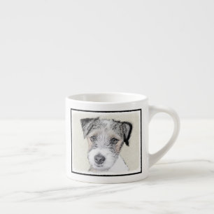 Russell Terrier Rough Painting - Original Dog Art Espresso Cup