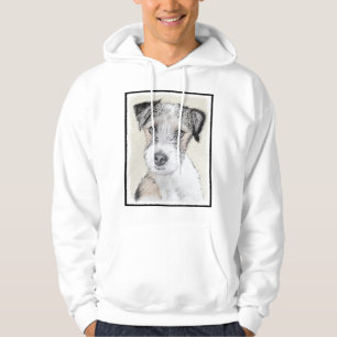 Russell Terrier Rough Painting - Original Dog Art Hoodie