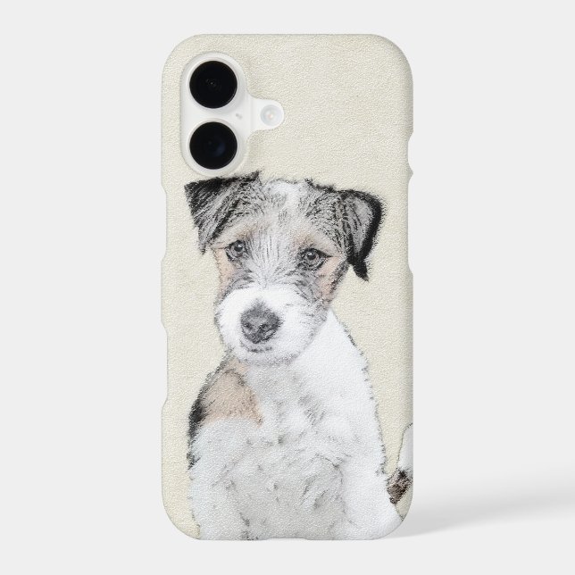 Russell Terrier Rough Painting - Original Dog Art iPhone Case (Back)