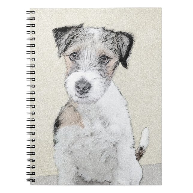 Russell Terrier Rough Painting - Original Dog Art Notebook (Front)
