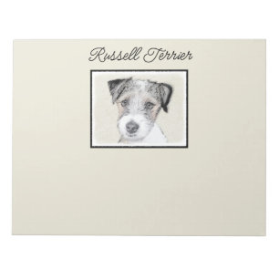 Russell Terrier Rough Painting - Original Dog Art  Notepad