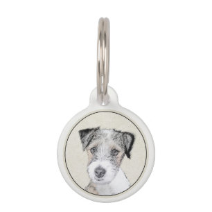 Russell Terrier Rough Painting - Original Dog Art Pet Tag