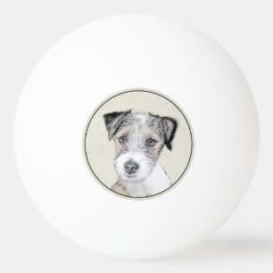 Russell Terrier Rough Painting - Original Dog Art Ping Pong Ball