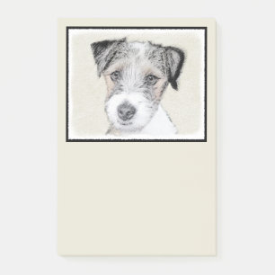 Russell Terrier Rough Painting - Original Dog Art Post-it Notes