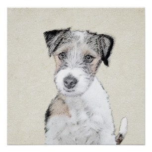 Russell Terrier Rough Painting - Original Dog Art Poster
