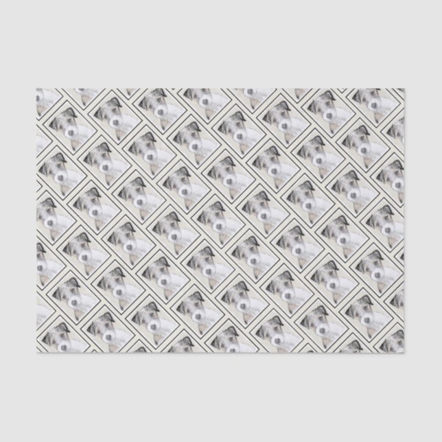 Russell Terrier Rough Painting - Original Dog Art Tissue Paper (Front)