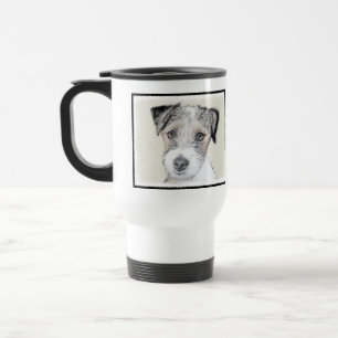 Russell Terrier Rough Painting - Original Dog Art Travel Mug