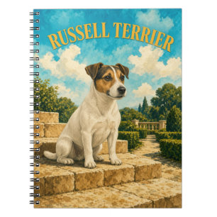 Russell Terrier, Vintage Watercolor Dog Art Notebook