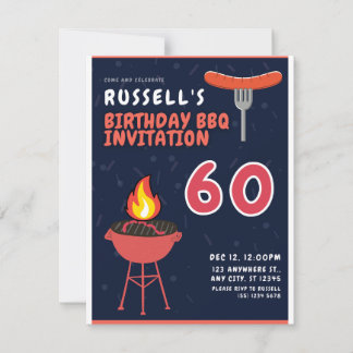 Russell's 60th Birthday BBQ Invitations