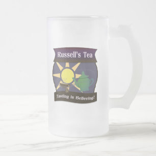 Russell's Tea Frosted Glass Beer Mug
