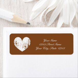 Russet brown wedding custom return address labels